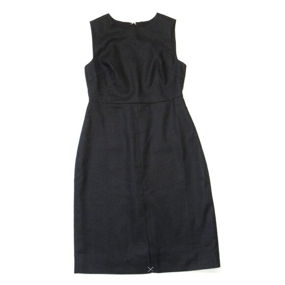 NWT J.Crew Petite High-neck Sheath in Black Stretch Linen Blend Dress 8P - Picture 3 of 6